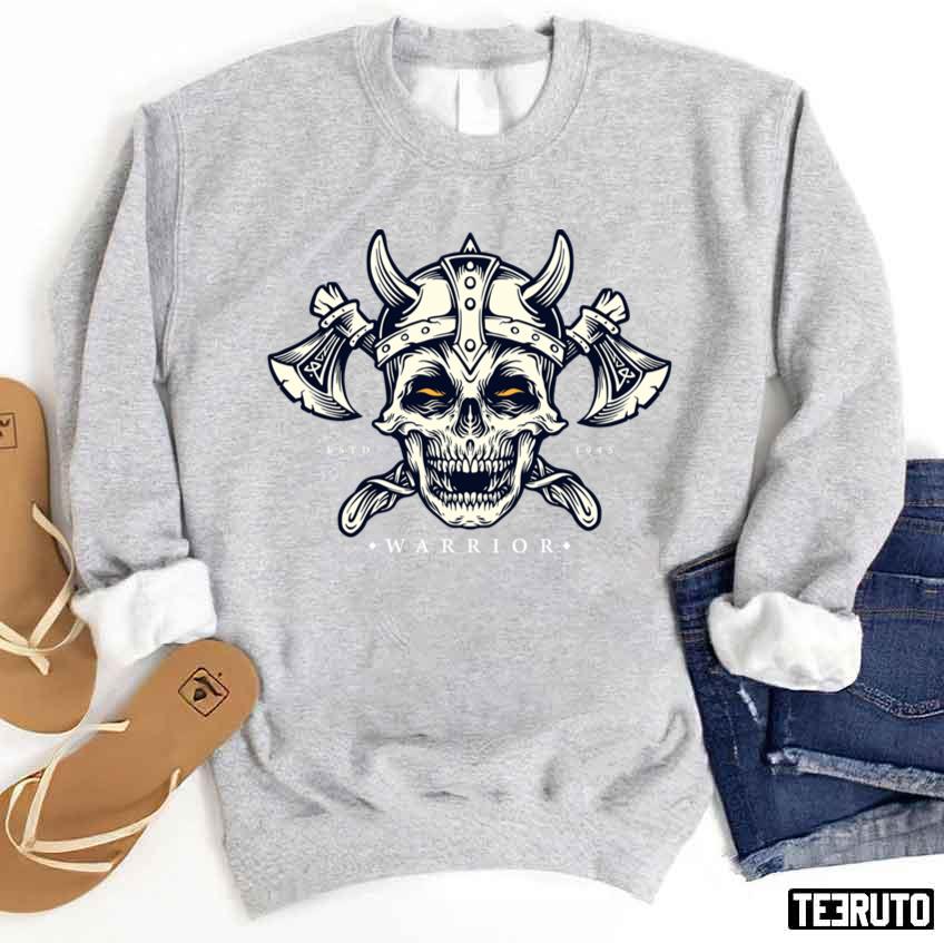Warrior Skull And Axe Viking Valhalla Unisex Sweatshirt