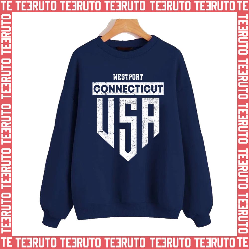 Westport Connecticut White Logo Usa Unisex Sweatshirt