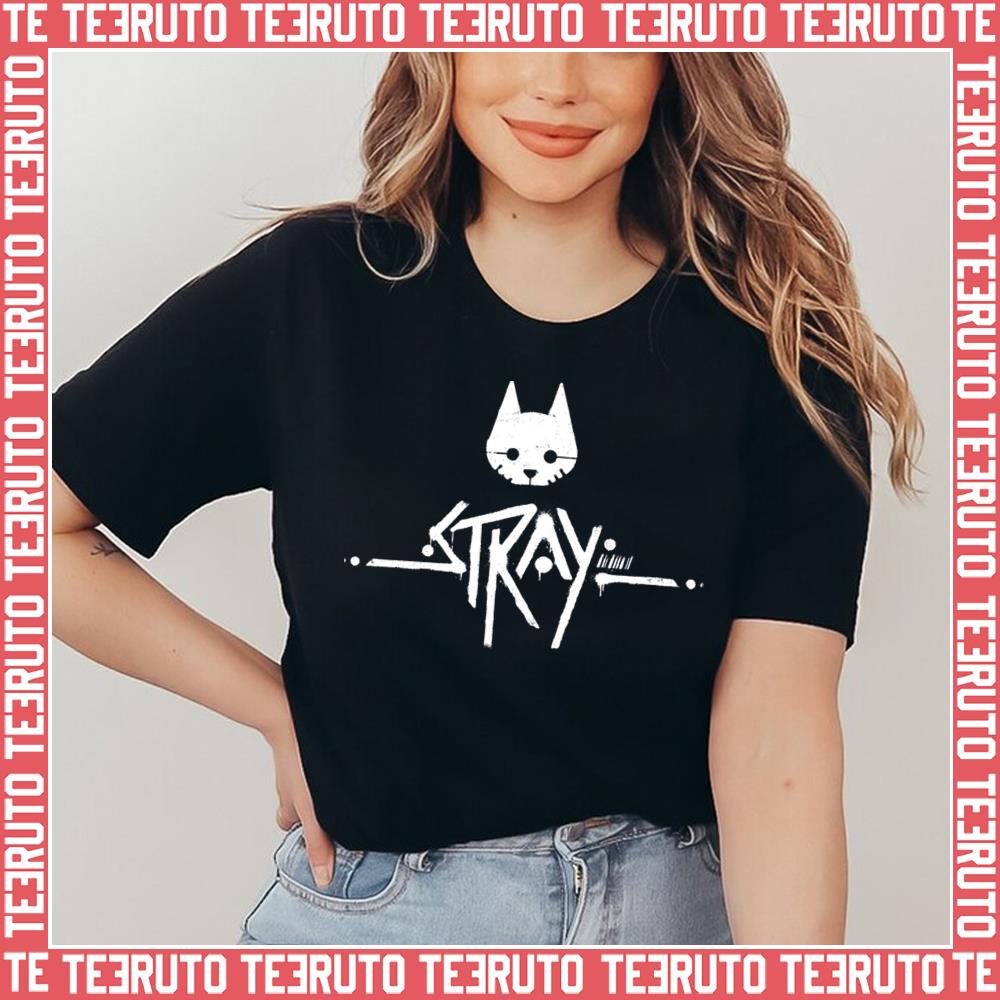 White Design Cat Logo Stray Logo Unisex T-Shirt