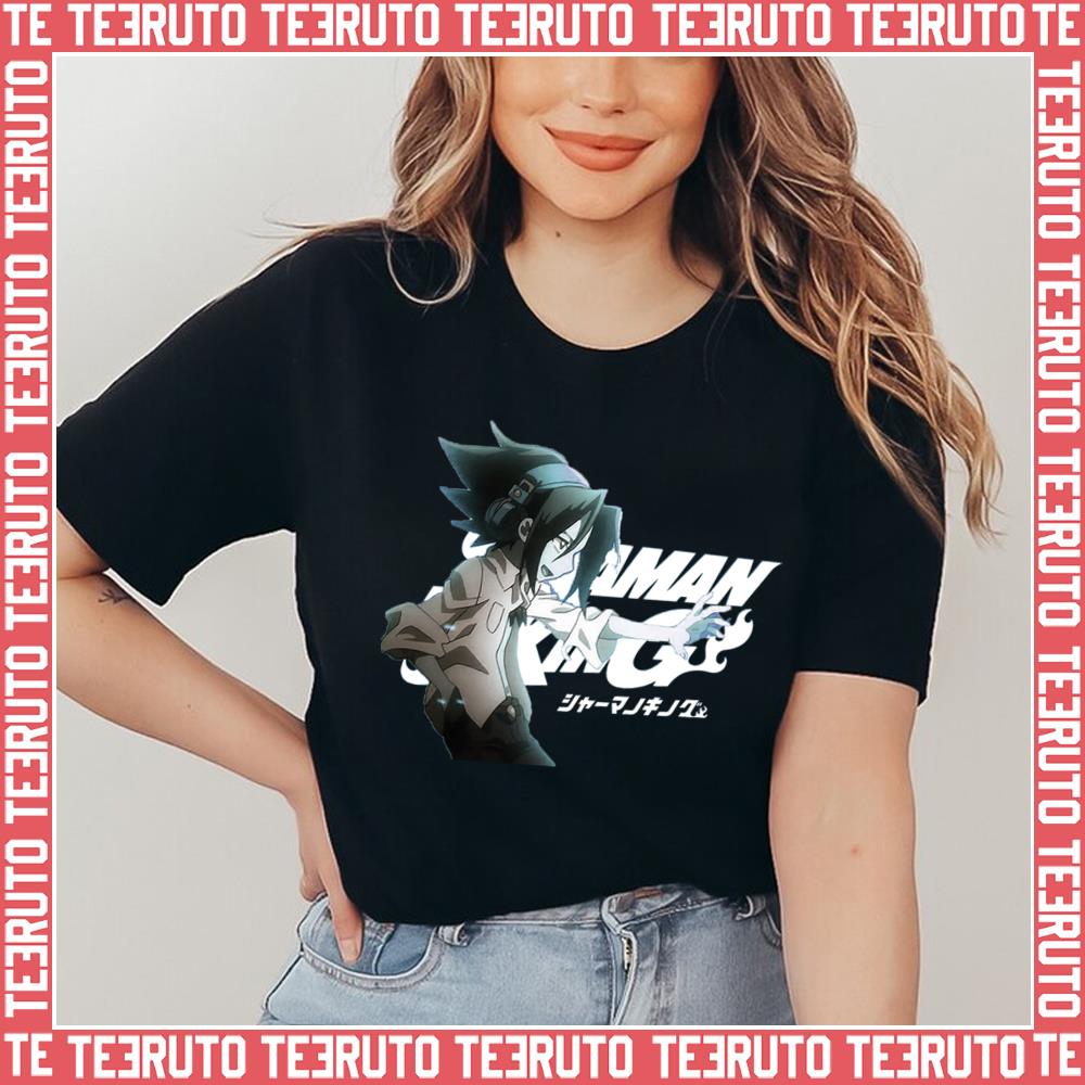 White Typo Art Shaman King ”asakura” V2 Anime Manga Unisex T-Shirt