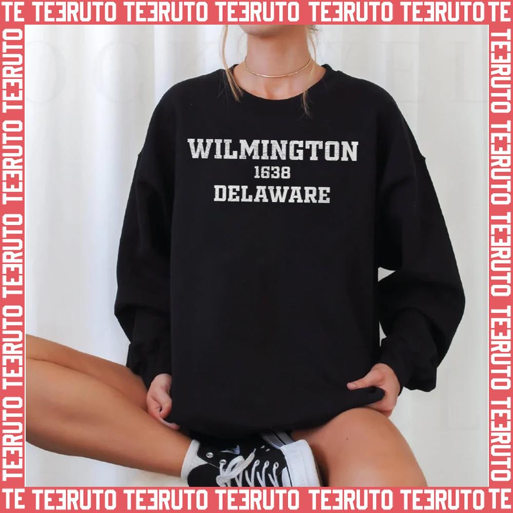 Wilmington 1638 Delaware White Logo Unisex Sweatshirt
