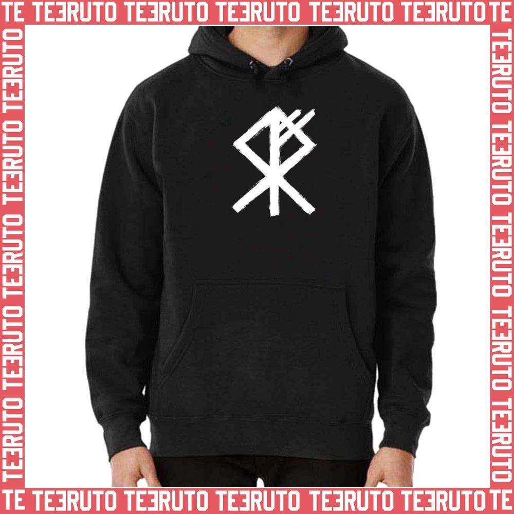 Wolf Rune White Symbol Viking Valhalla Unisex Hoodie