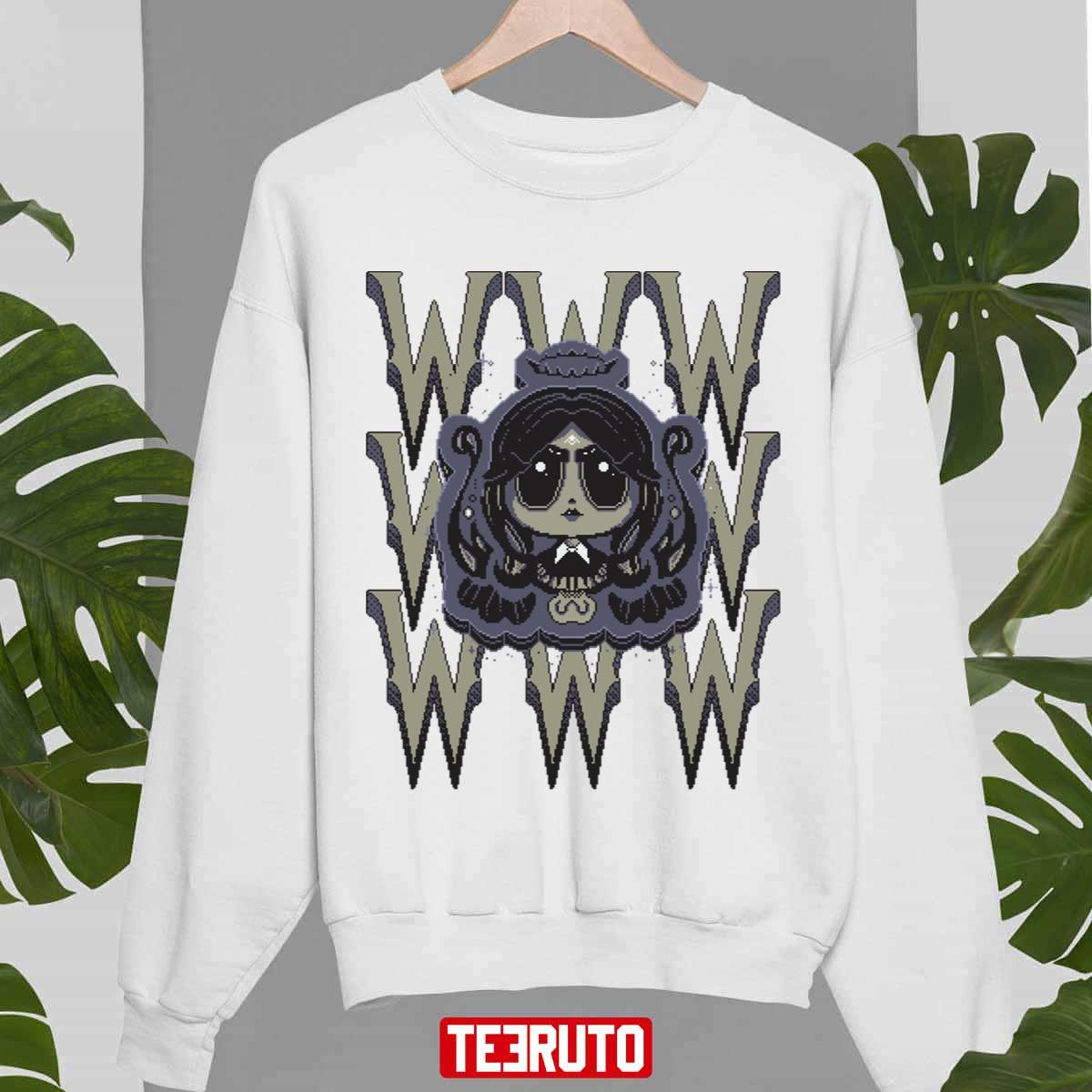 Www Wednesday Addams Portrait Netflix Jenna Ortega Wwwd Unisex Sweatshirt