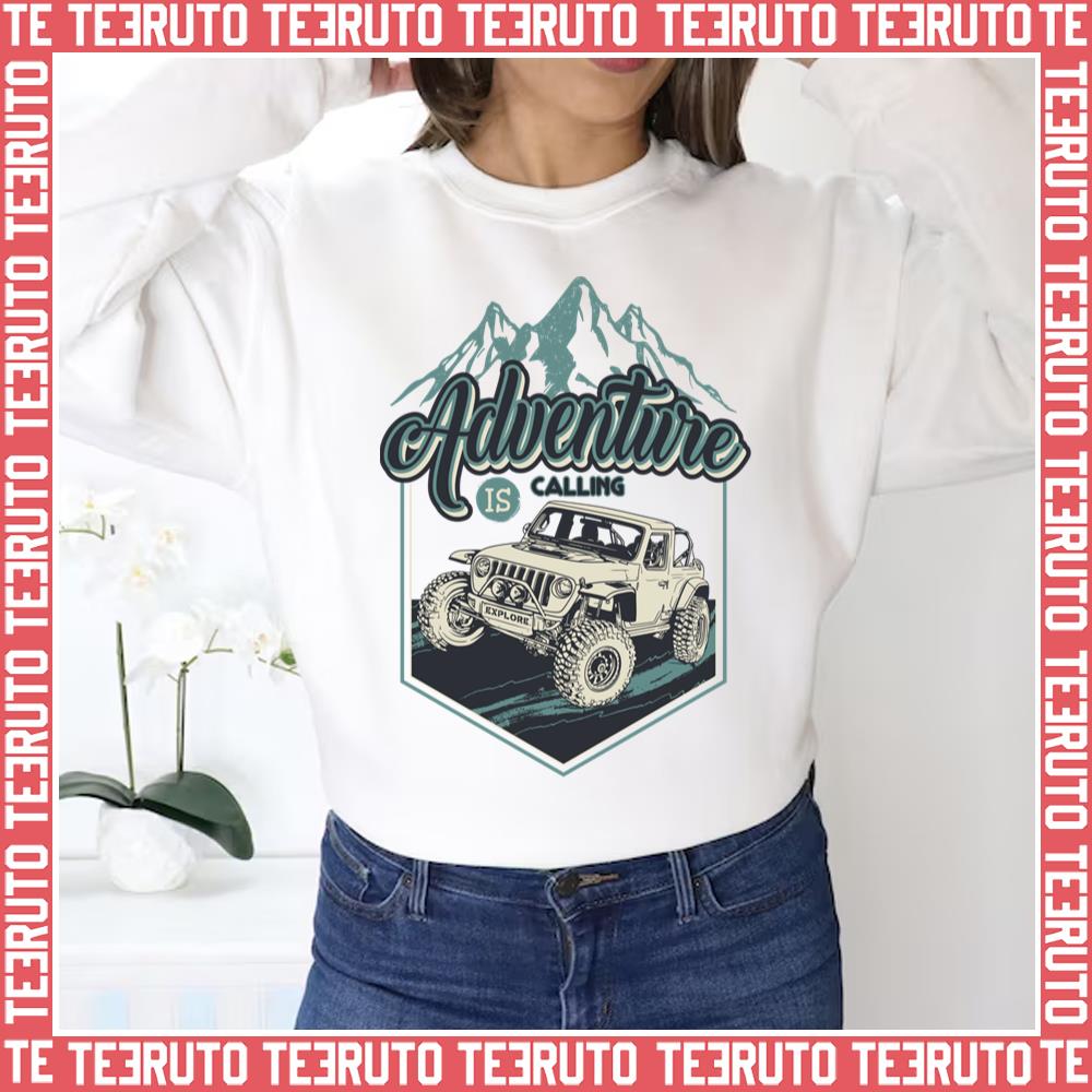 Adventure Is Calling Nice Jeep Peasant Unisex Sweatshirt