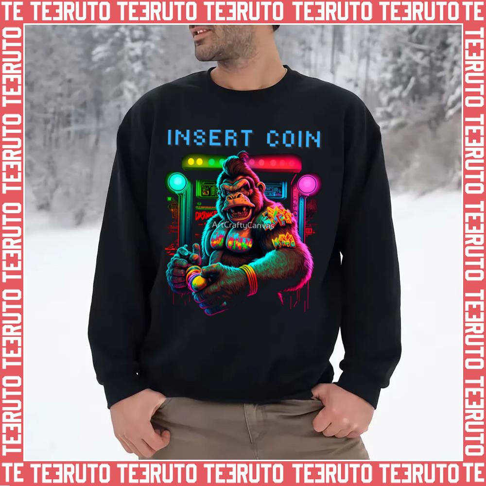 Arcade Monkey Insert Coin Donky Kong Unisex Sweatshirt
