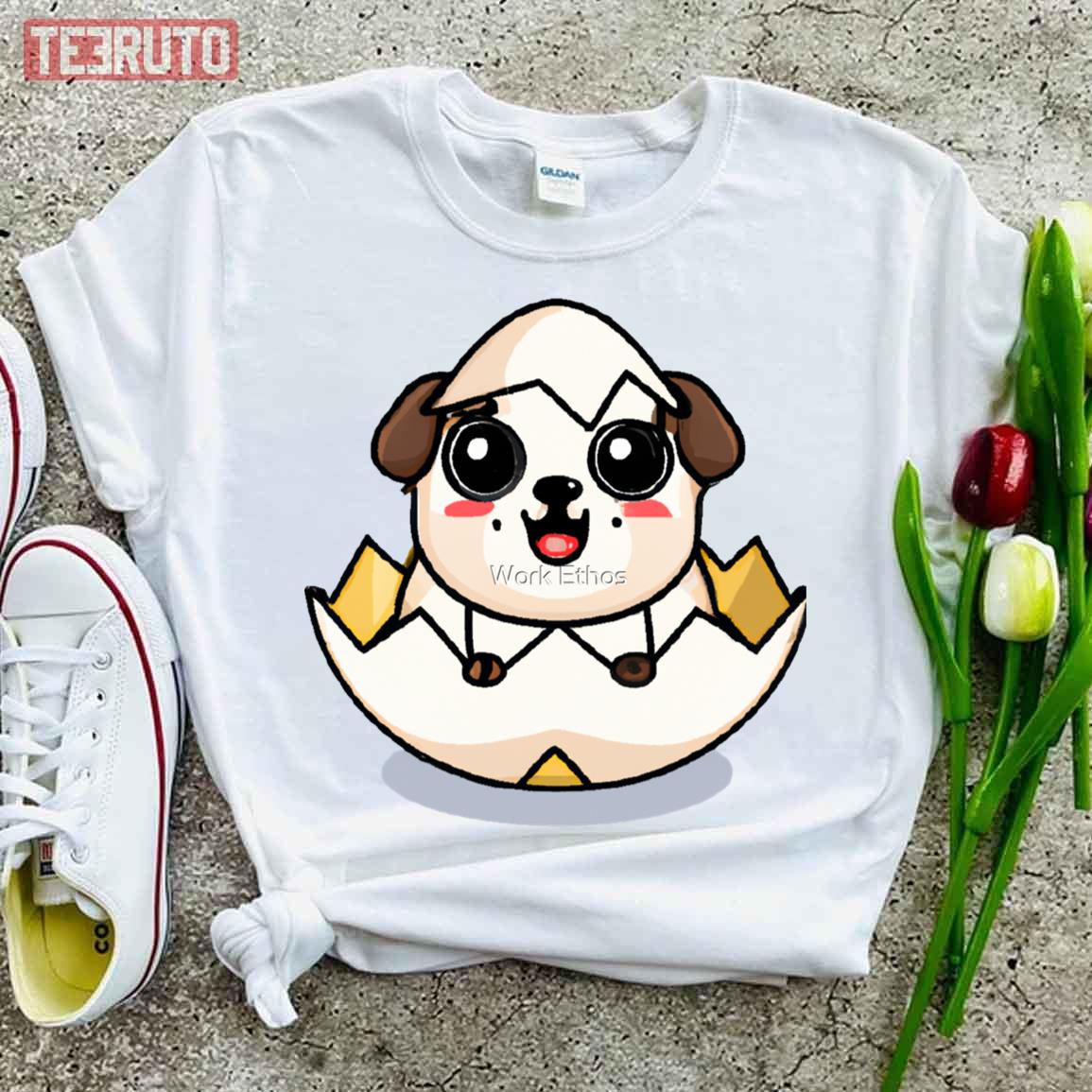 Baby Pug Dog In The Egg Unisex T-Shirt