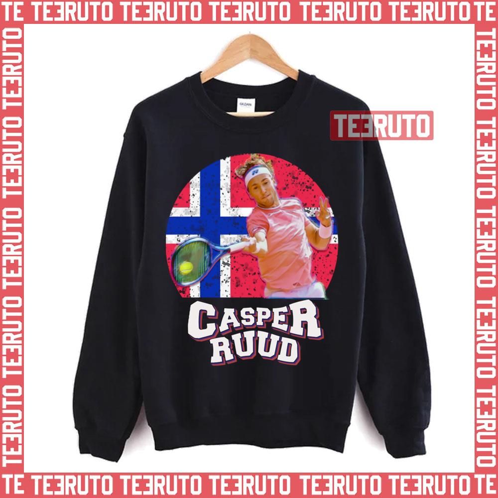 Casper Ruud Forehand Norway Tennis Neon Light Norway Flag Unisex T-Shirt
