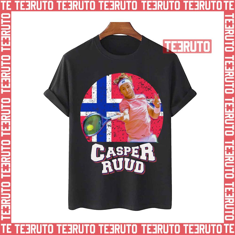 Casper Ruud Forehand Norway Tennis Neon Light Norway Flag Unisex T-Shirt
