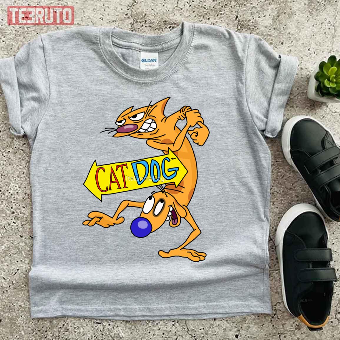 Cat Daawwwgg Catdog Funny Cartoon Unisex T-Shirt