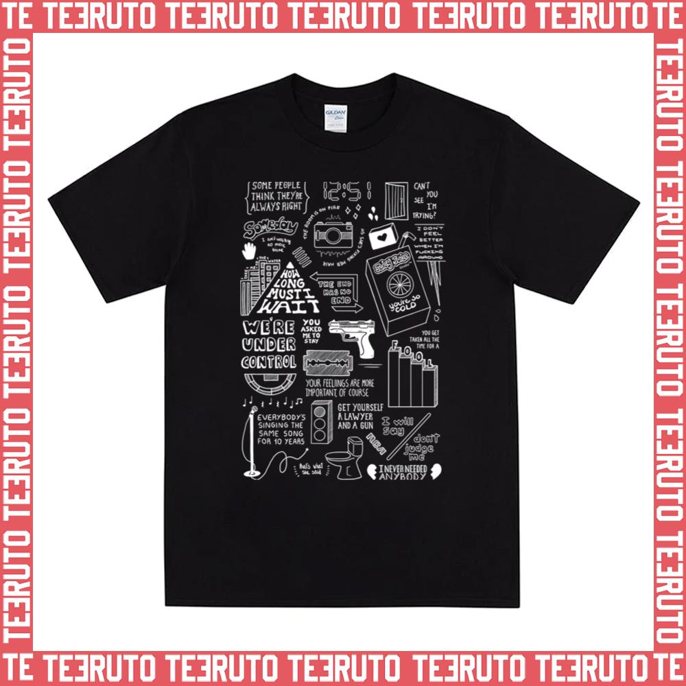 Collage Of The Strokes Black And White Unisex T-Shirt