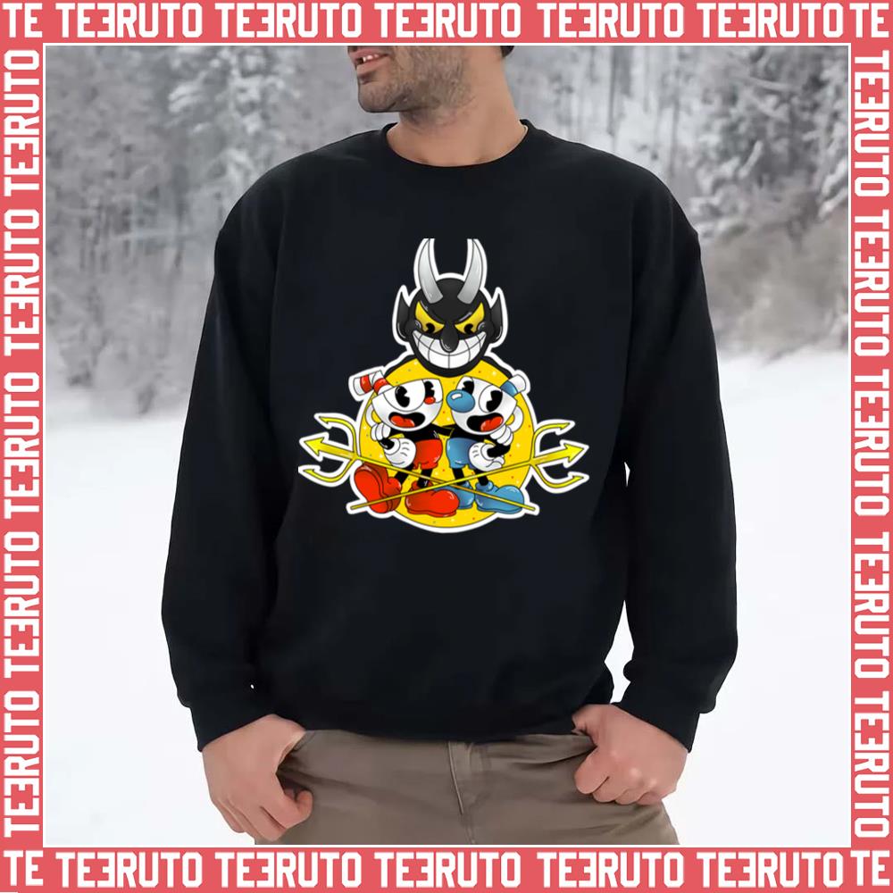 Cuphead And Mugman With The Devil The Cuphead Show Unisex Sweatshirt ...