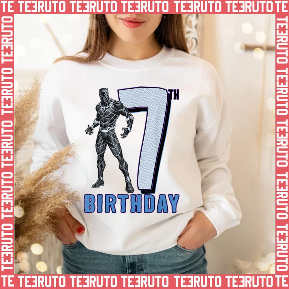 Dark Black Panther 7th Birthday Unisex Sweatshirt