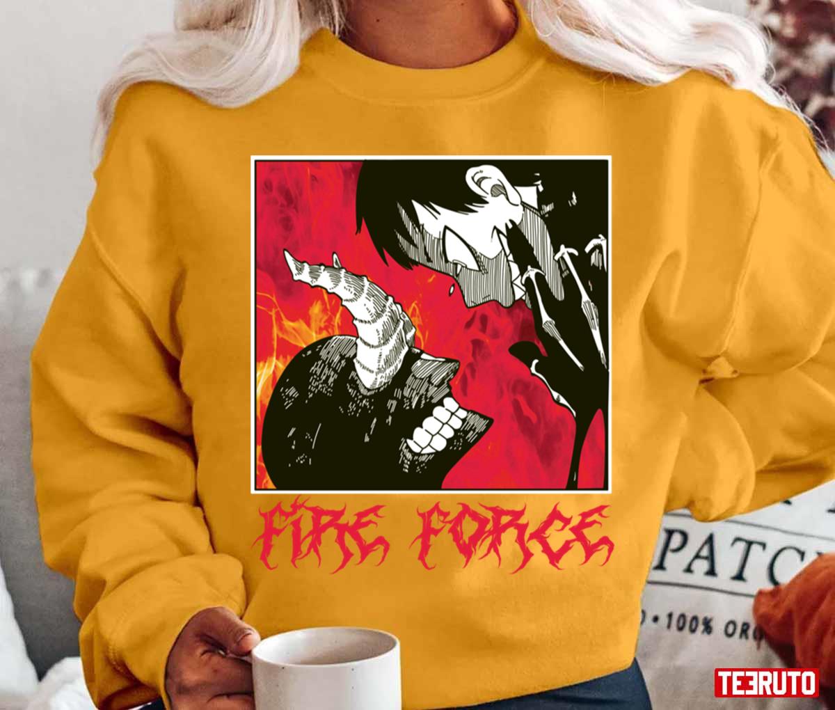 Face The Evil Fire Force Anime Otaku Unisex T-Shirt