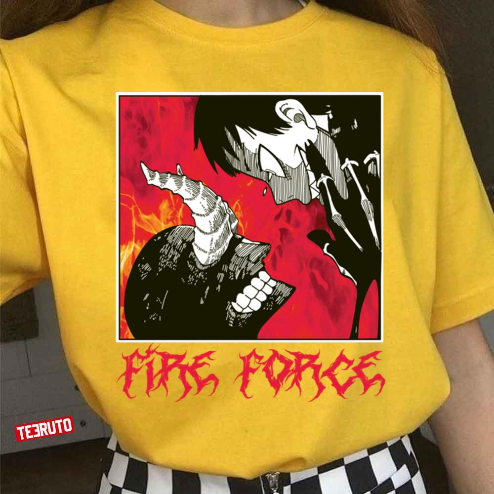 Face The Evil Fire Force Anime Otaku Unisex T-Shirt