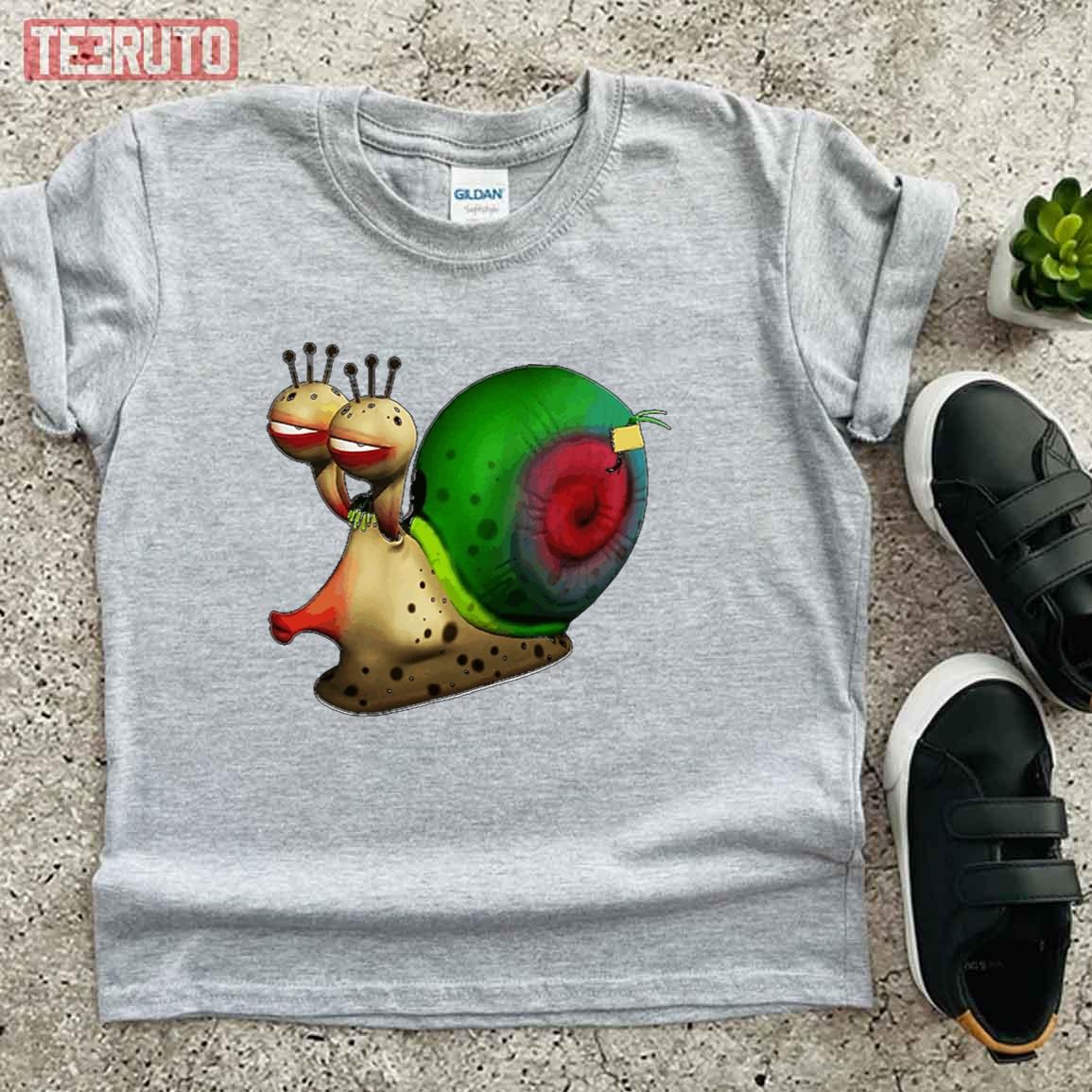 Fthe Strong Snail In Larva Cartoon Rainbow Graphic Unisex T-Shirt