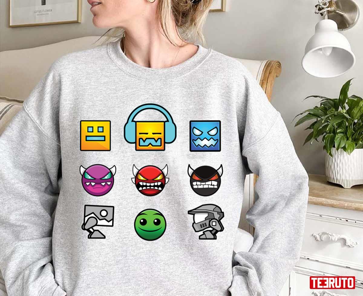 Geometry Dash Unblocked Level Icons Unisex Sweatshirt