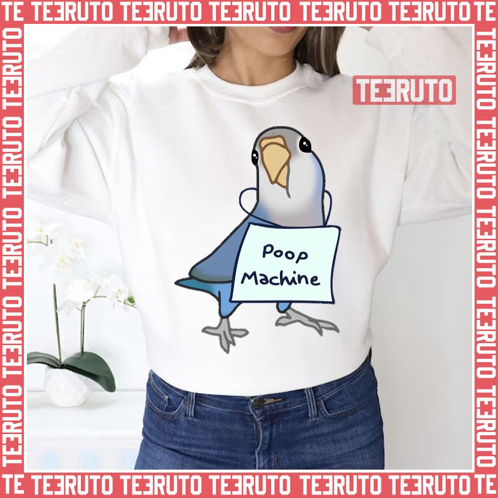 Grey Blue Lovebird Poop Machine Parrot Unisex Sweatshirt