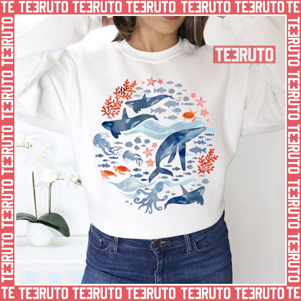 Ocean Life Sea Creatures Unisex Sweatshirt