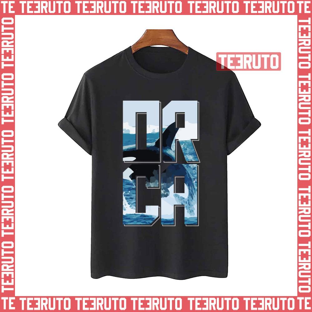 Orca Illustration Typo Unisex T-Shirt