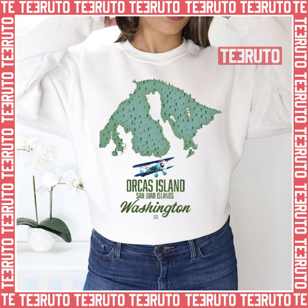 Orcas Island Washington Usa Map Poster Unisex Sweatshirt