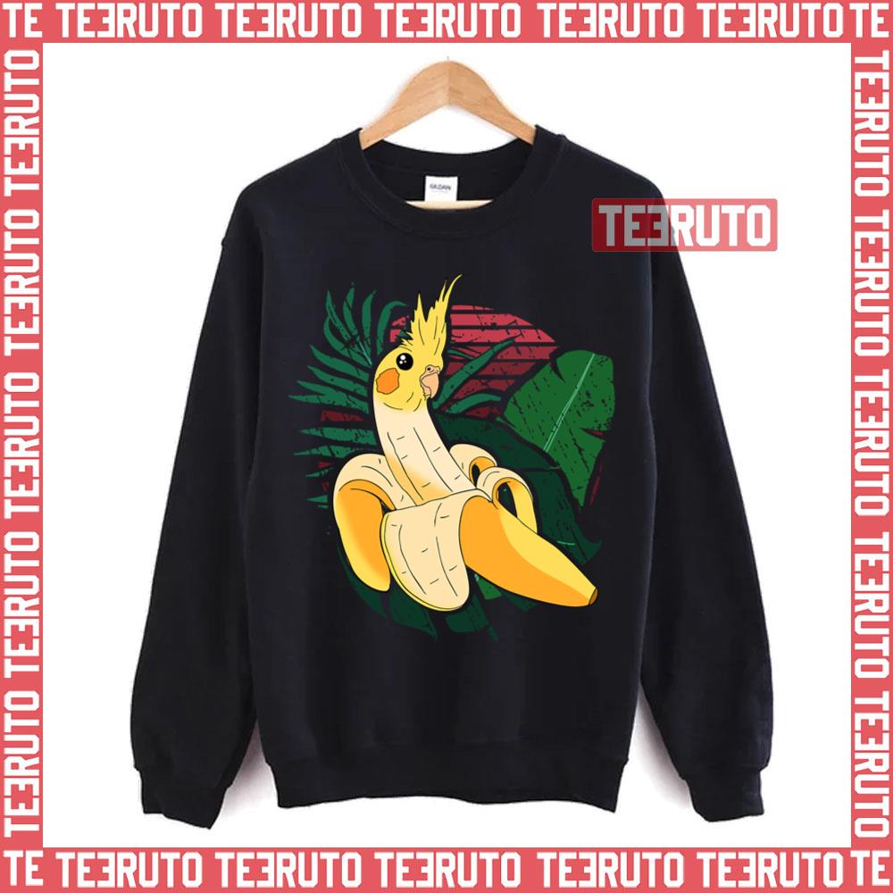 Vaporwave Forest Banana Cockatiel Parrot Unisex Sweatshirt