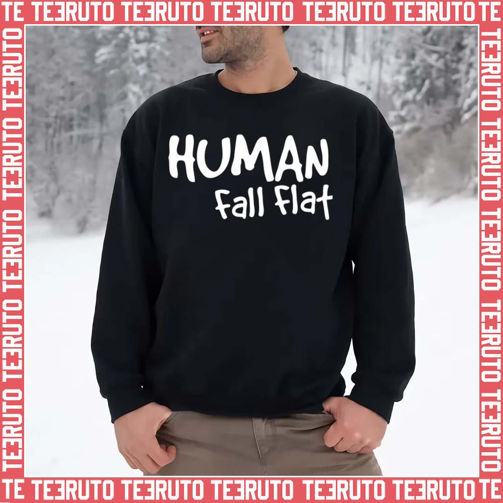 White Logo Human Fall Flat Unisex Sweatshirt