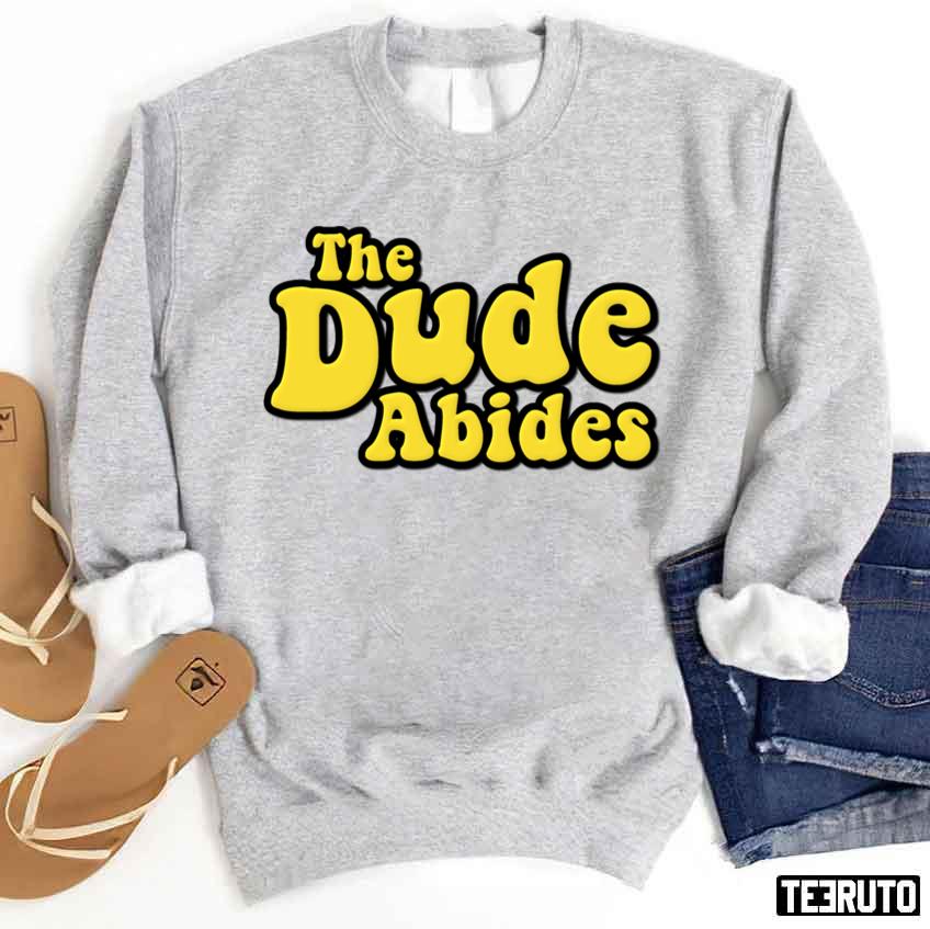 Yellow Typo The Big Lebowski The Dude Abides Unisex Sweatshirt