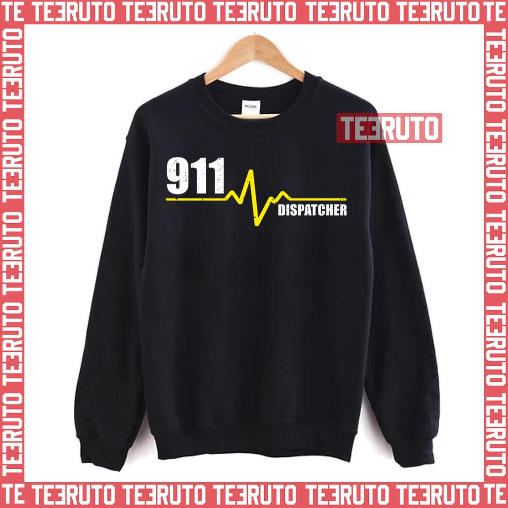 911 Dispatcher Heartbeat Thin Gold Line Unisex Sweatshirt