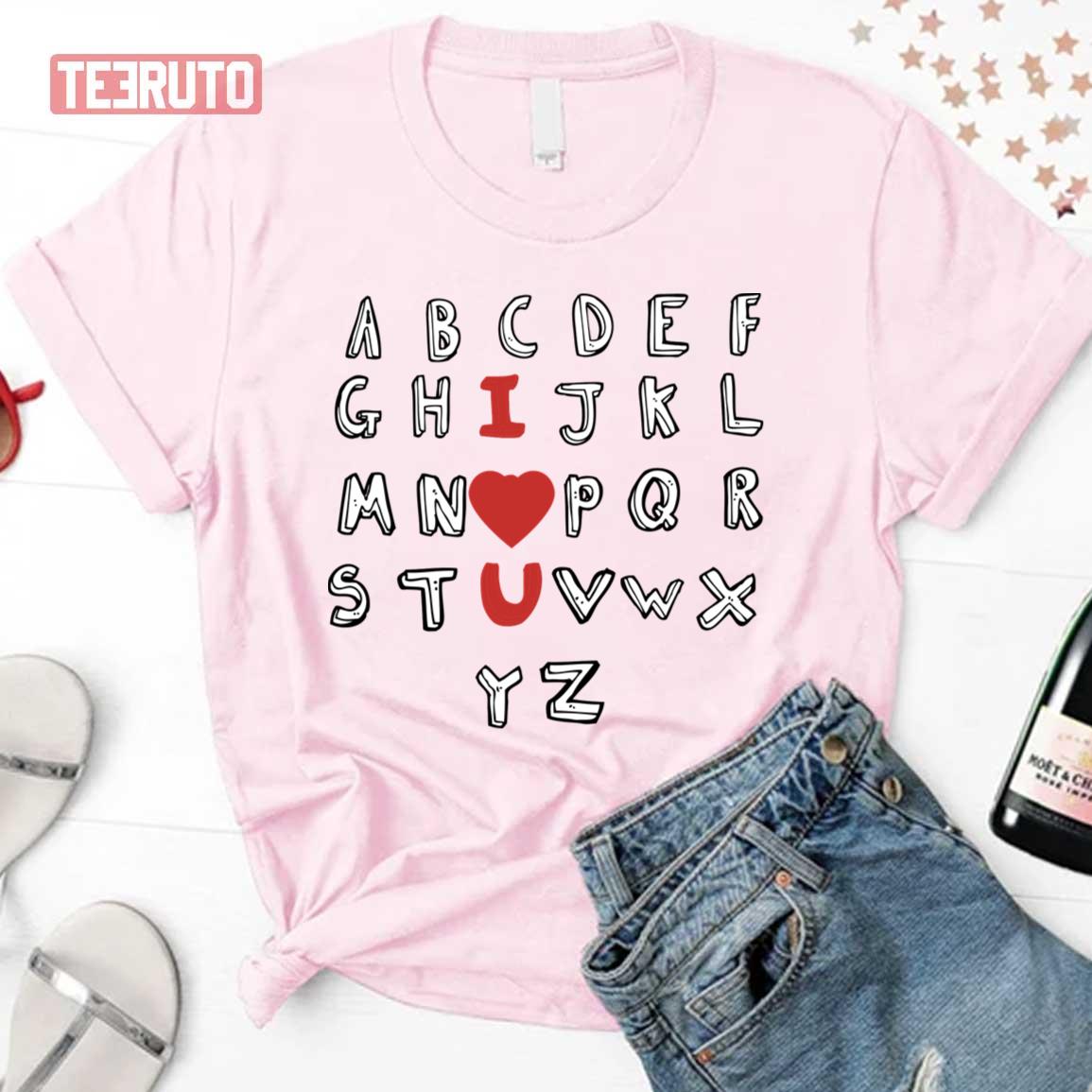 Abc Alphabet I Love You English Teacher Valentines Day Unisex Sweatshirt