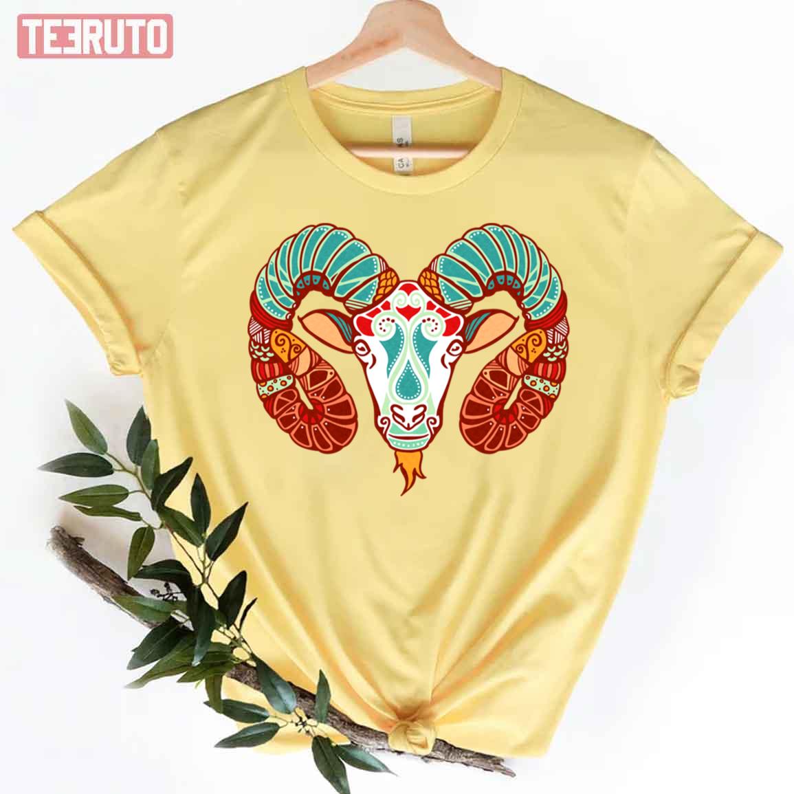 Aesthetic Head Aries Zodiac Sign Unisex T-Shirt