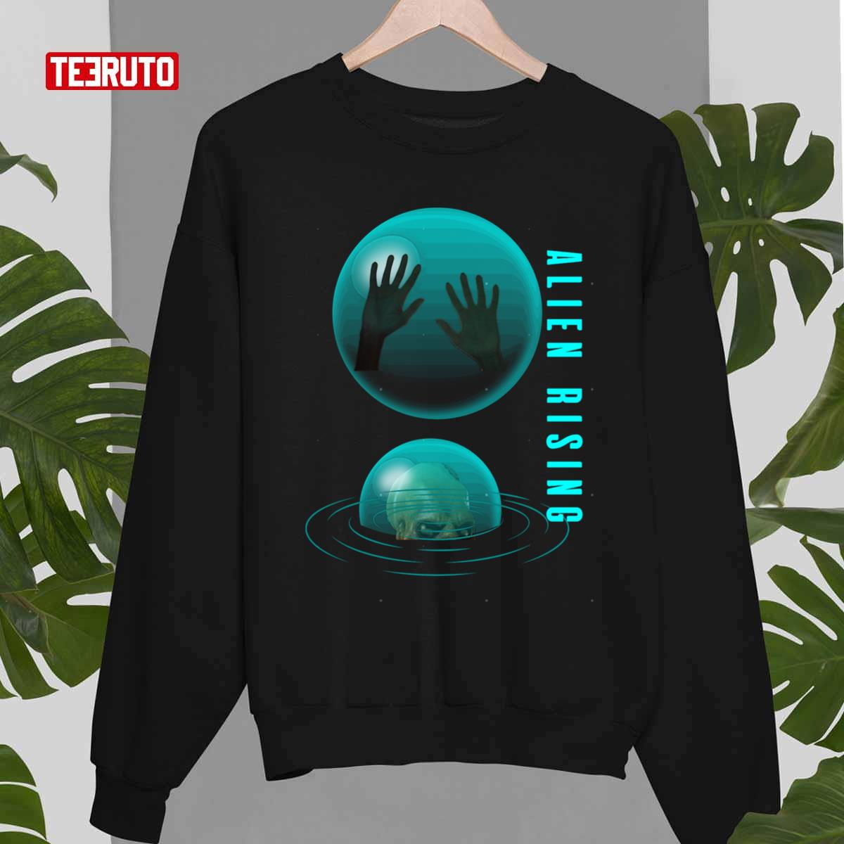 Alien Rising Aqua Blue Custom Unisex T-shirt