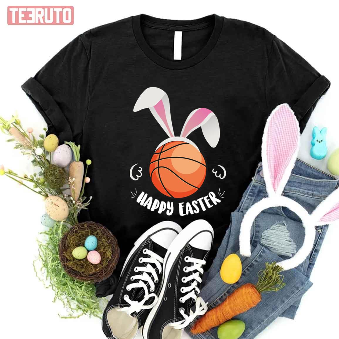 Amazing Design Easter Bunny Basketball Lover Happy Easter Unisex T-shirt