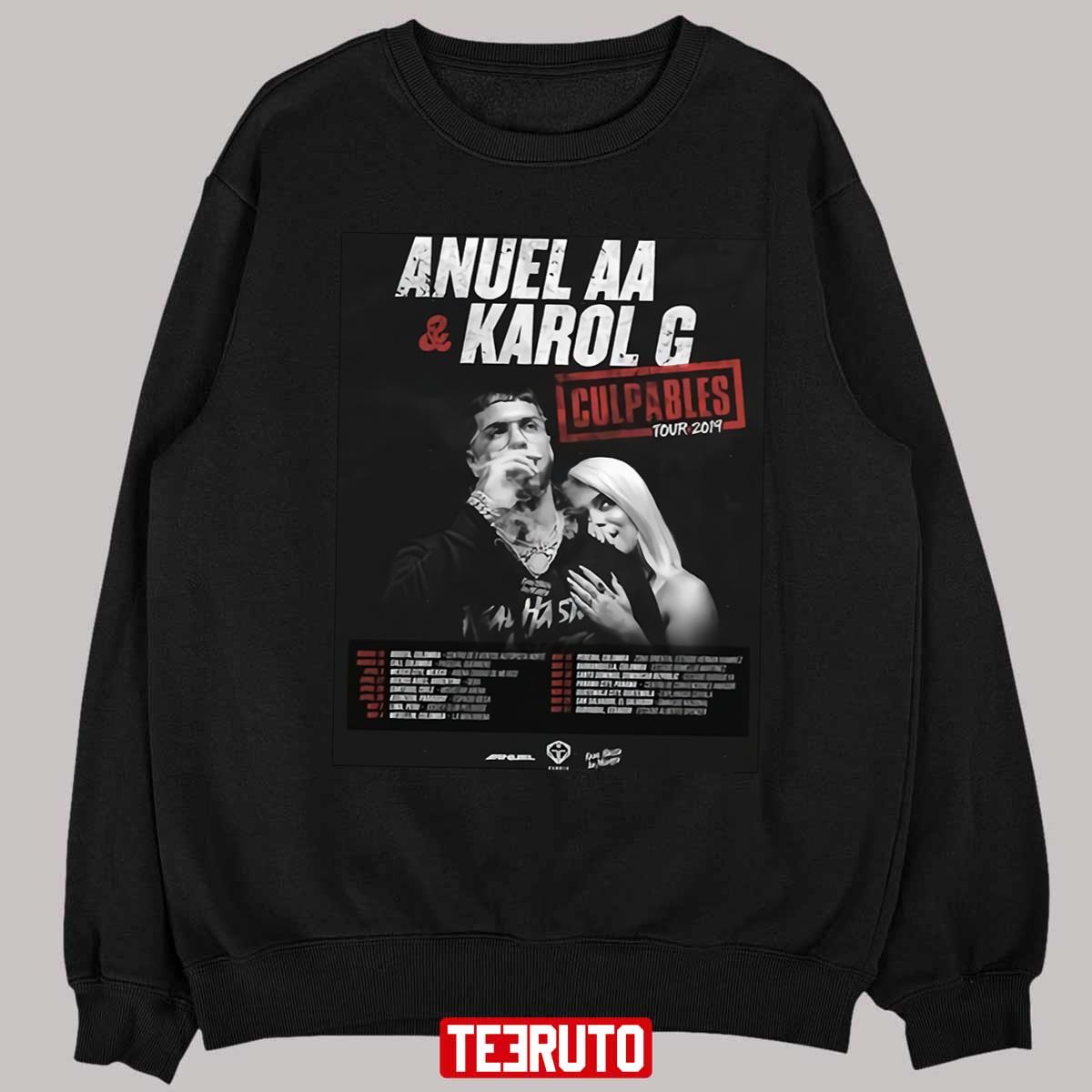 Anuel Aa And Karol G Culpables Tour Unisex T-Shirt