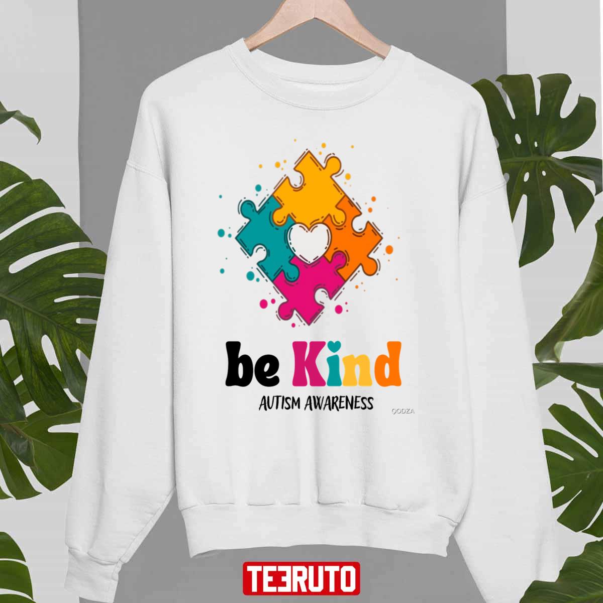 Autism Awareness Be Kind Puzzle Heart Kindness Unisex T-shirt
