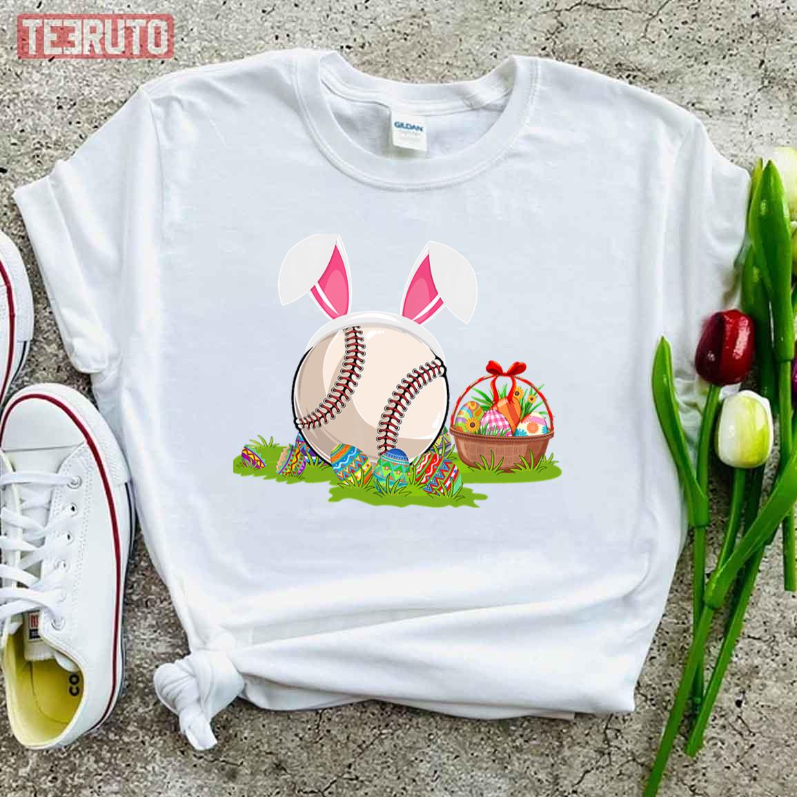 Baseball Happy Easter Bunny Baseball Unisex T-shirt