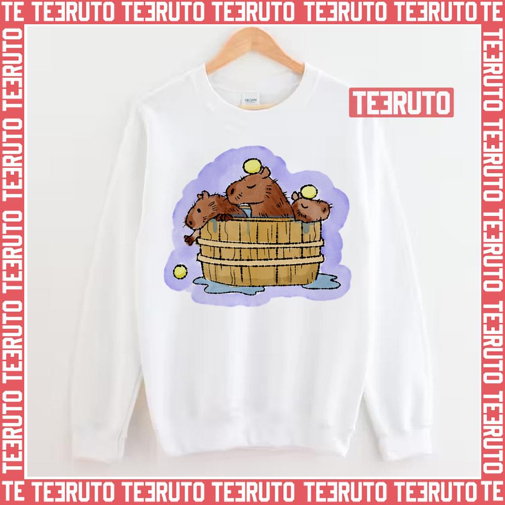 Bathing Time Capybara Onsen Design Unisex Sweatshirt