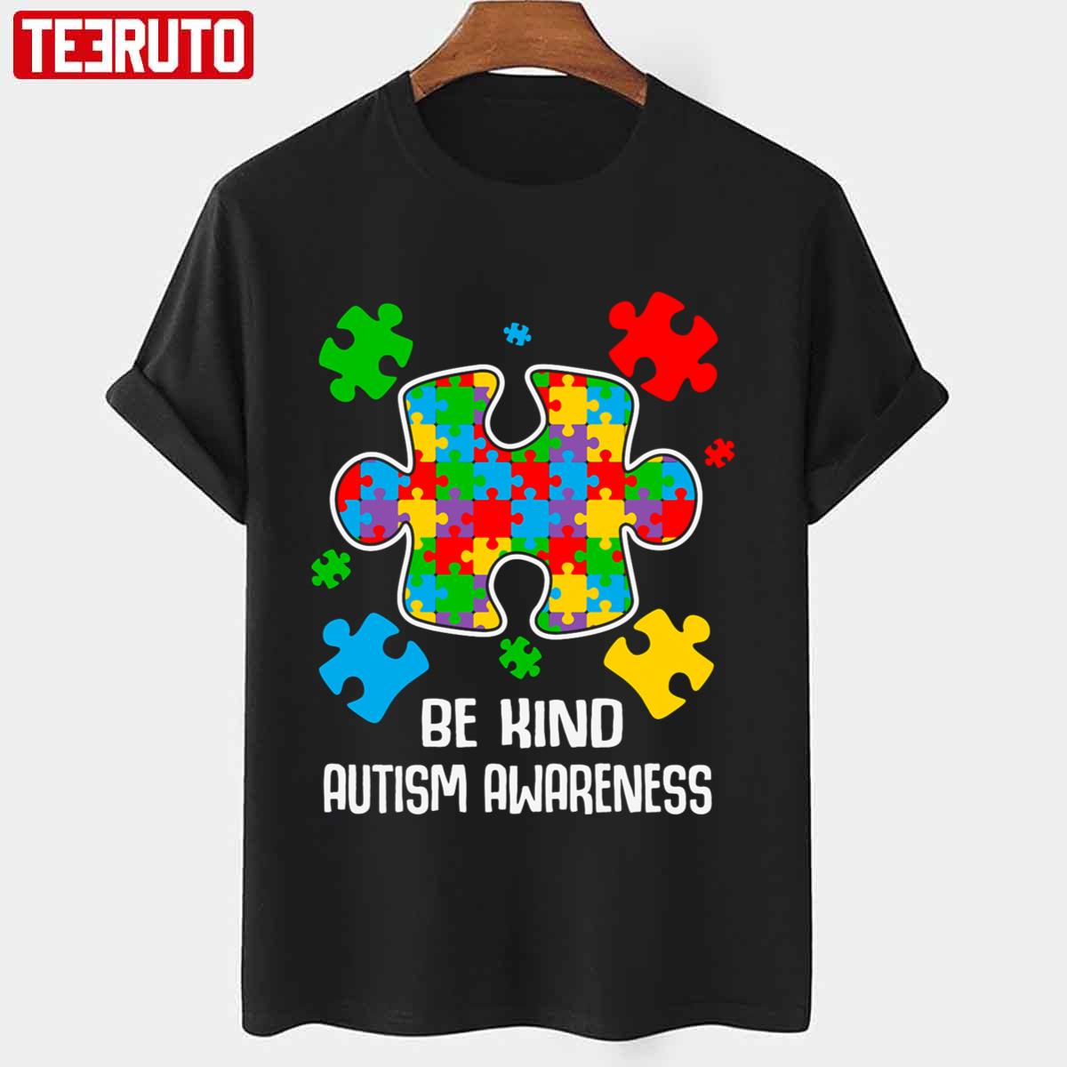 Be Kind Puzzle Pieces Autism Awareness Unisex T-shirt