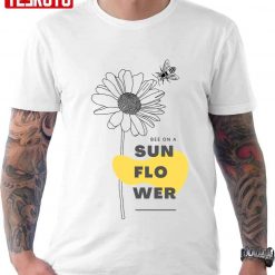 Bee On A Sunflower Drawing Unisex T-Shirt