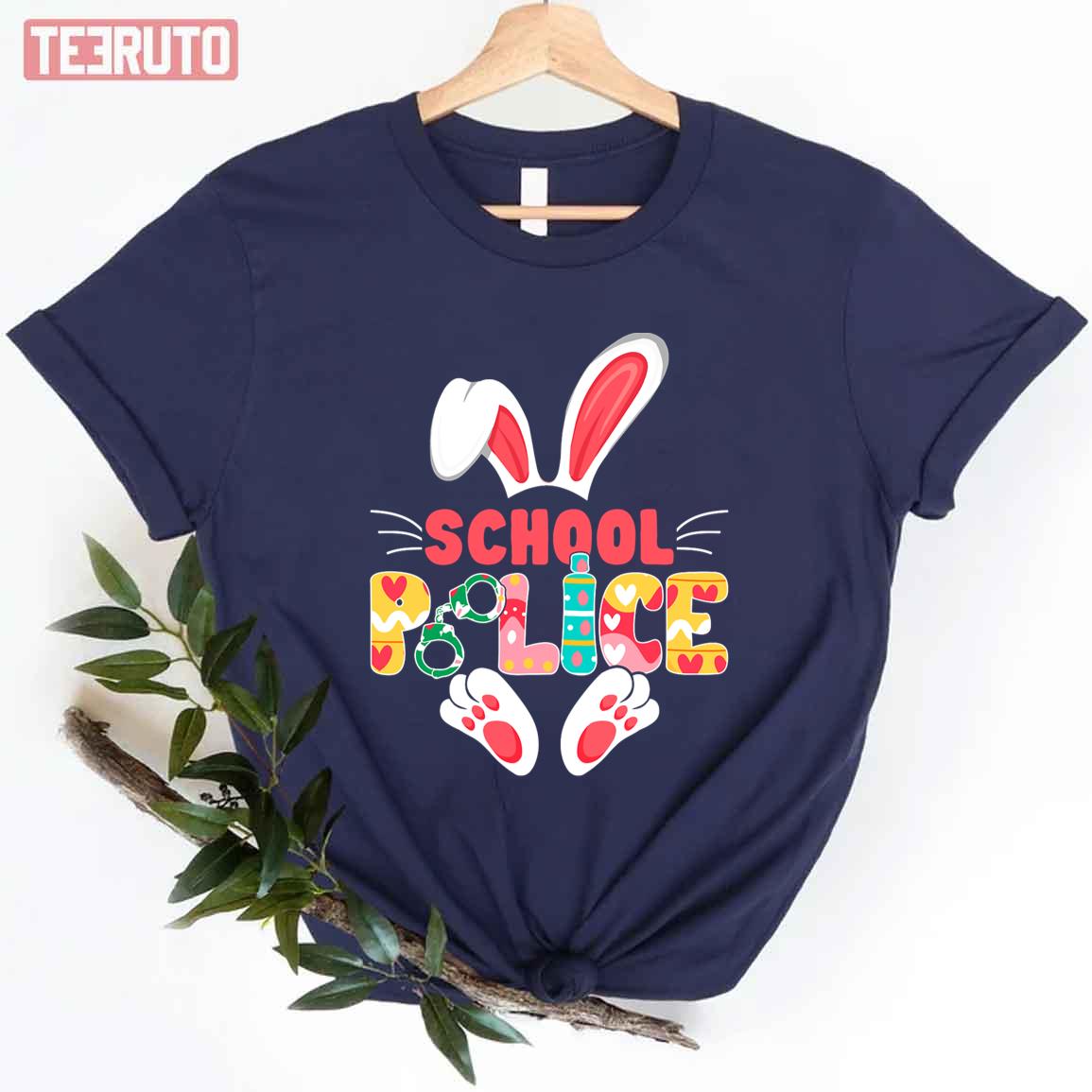 Best Bunny School Police Lover Student Teacher Easter Day Unisex T-shirt