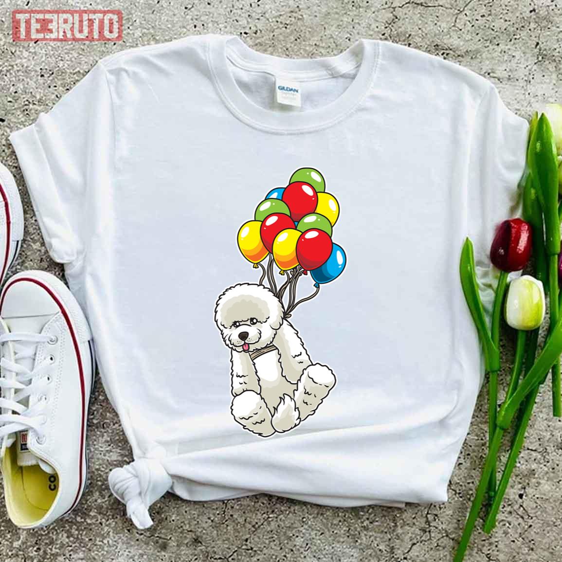 Bichon Frisé Dog With Ballons Unisex T-Shirt