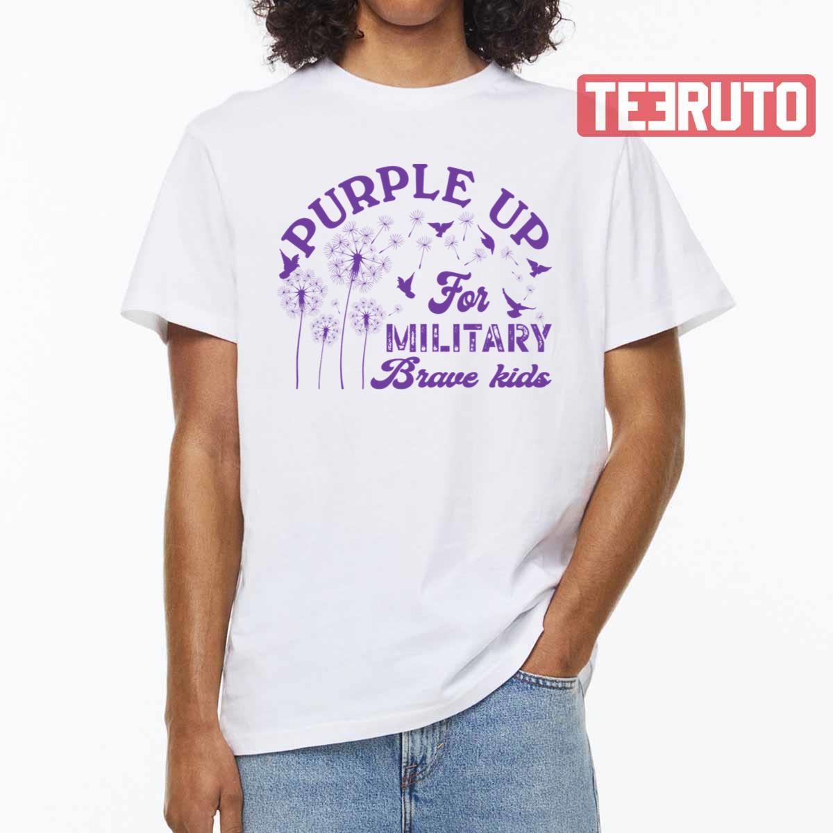 Brave Kids Purple Up For Military Kids Military Children Unisex T-shirt