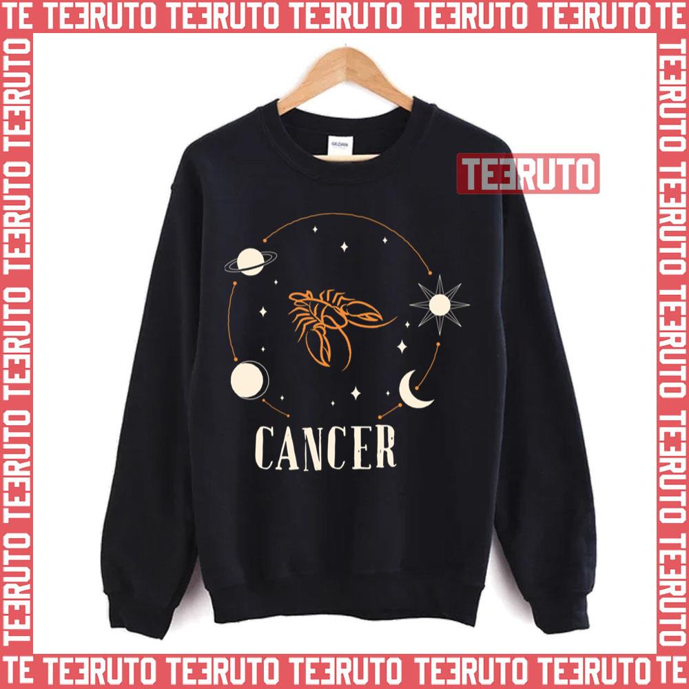 Cancer Zodiac Sign Galaxy Celestial Stars And Moons Unisex Sweatshirt
