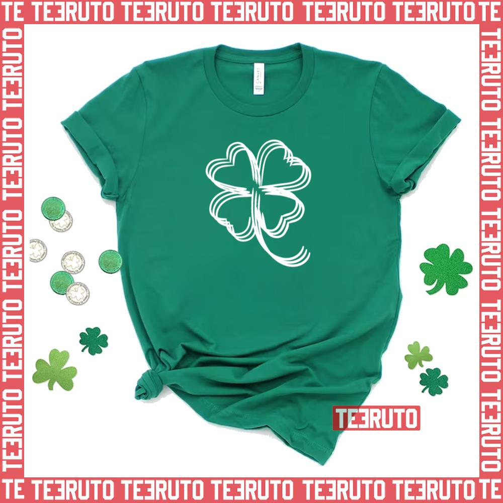 Clover Outline Art Saint Patrick’s Day Shamrock Irish Ireland Unisex Sweatshirt