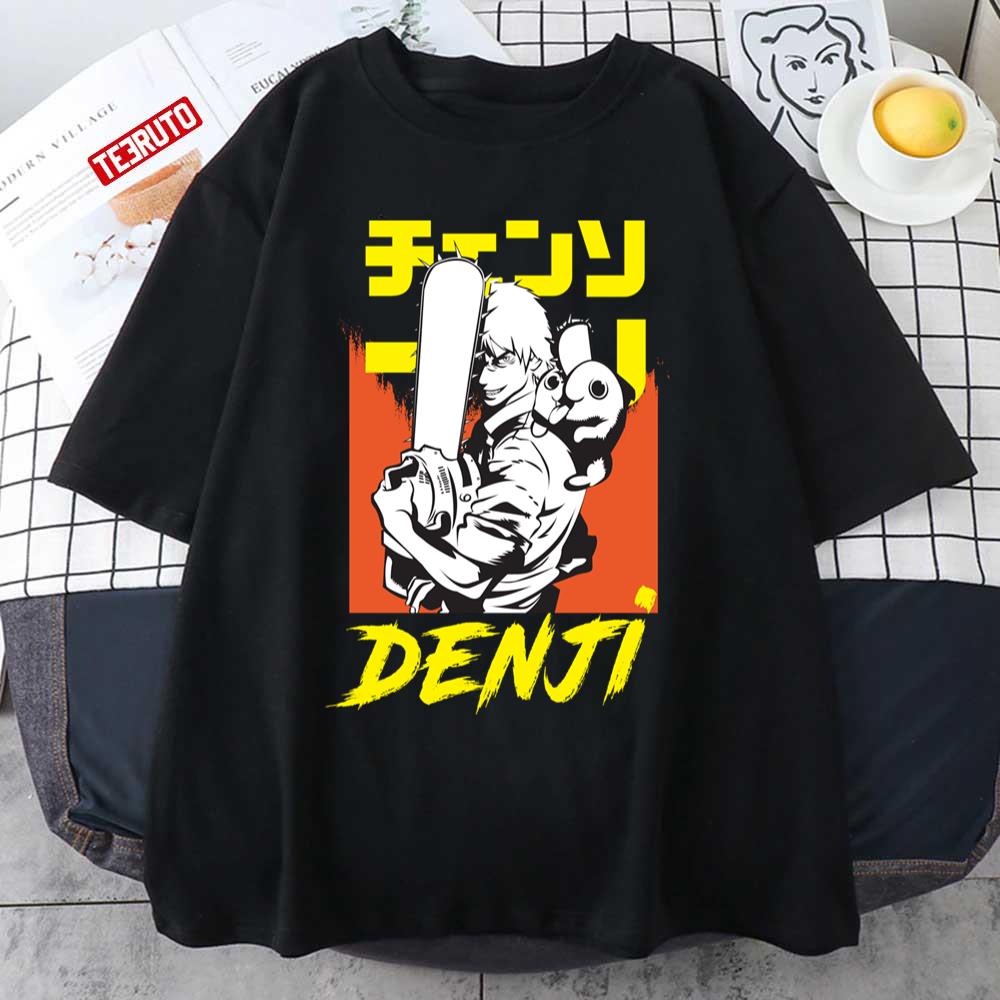 Denji And His Kawaii Pochita Chainsaw Man Manga Series Unisex T-shirt