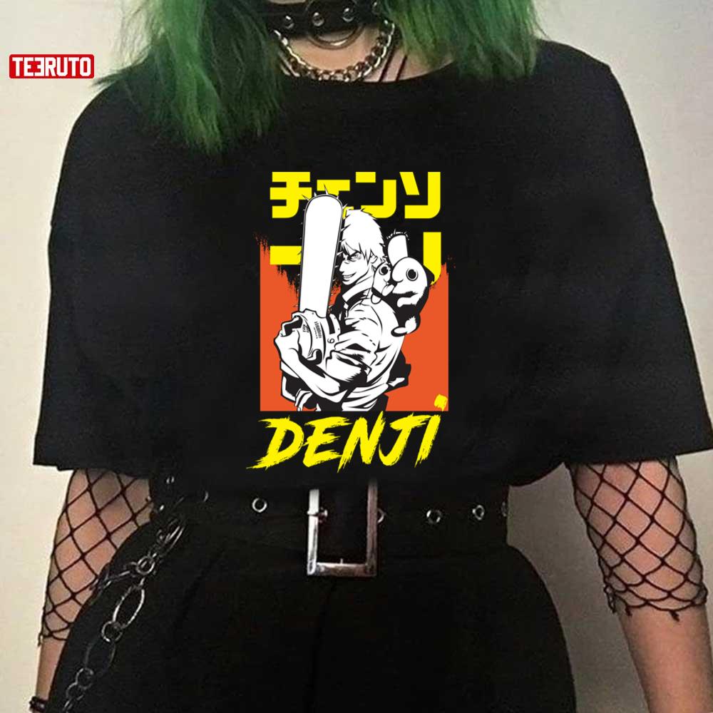 Denji And His Kawaii Pochita Chainsaw Man Manga Series Unisex T-shirt
