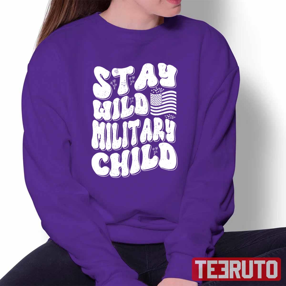 Distress Purple Up For Military Kids Month Military Army Soldier Kids Gift Unisex T-shirt