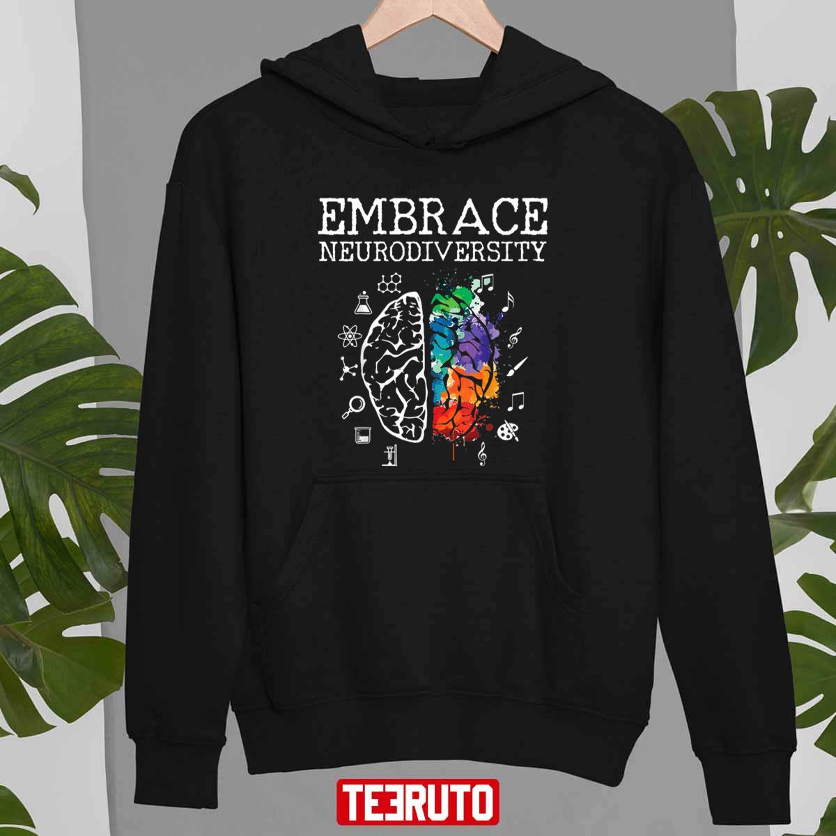 Embrace Neurodiversity Celebrate The Spectrum Brain Autism Design Unisex T-shirt