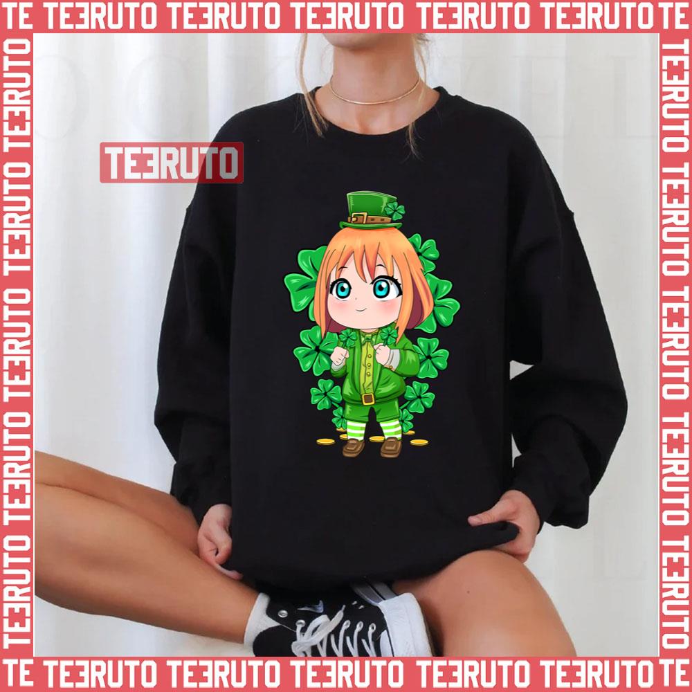 Ginger Leprechaun Shamrock Anime Manga St Patrick's Day Unisex Sweatshirt