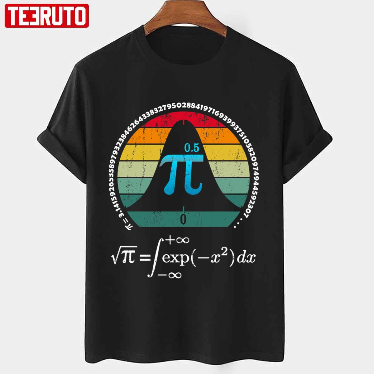 Happy Pi Day And Normal Distribution Cool Gift For Math Teachers Students Data Scientists Unisex T-shirt