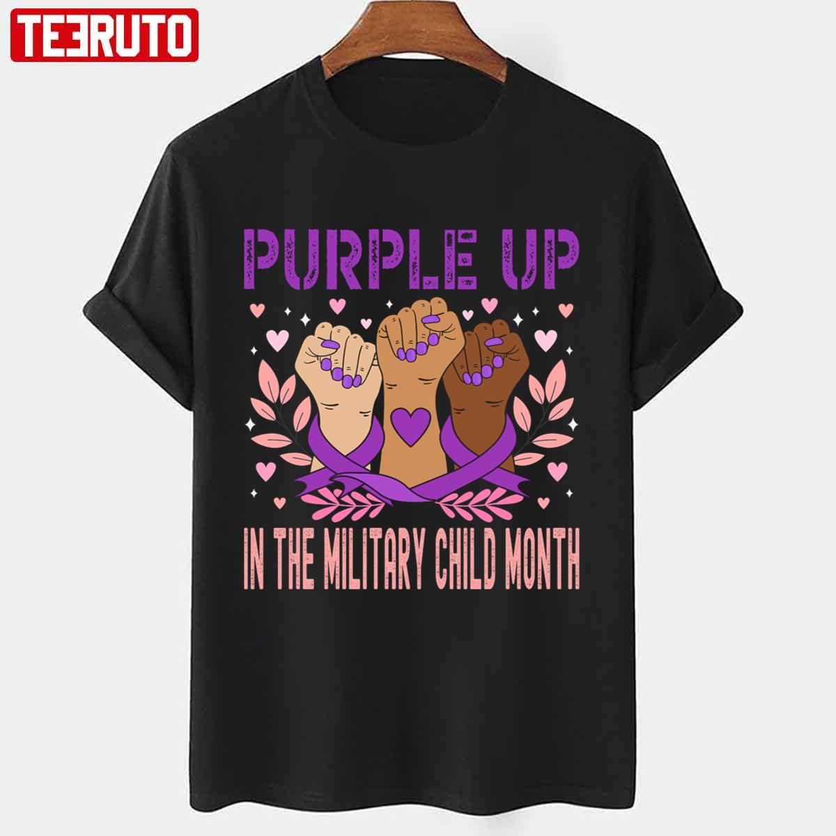 Heart Purple Up For Military Kids Military Children Army Kids Unisex T-shirt